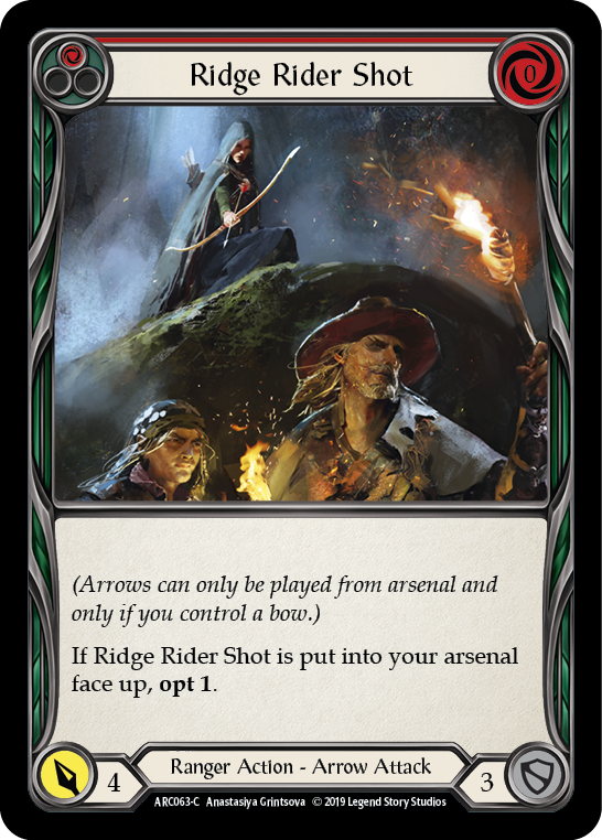 Ridge Rider Shot (Red) [ARC063-C] 1st Edition Rainbow Foil | Pegasus Games WI