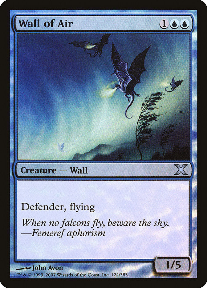 Wall of Air (Premium Foil) [Tenth Edition] | Pegasus Games WI