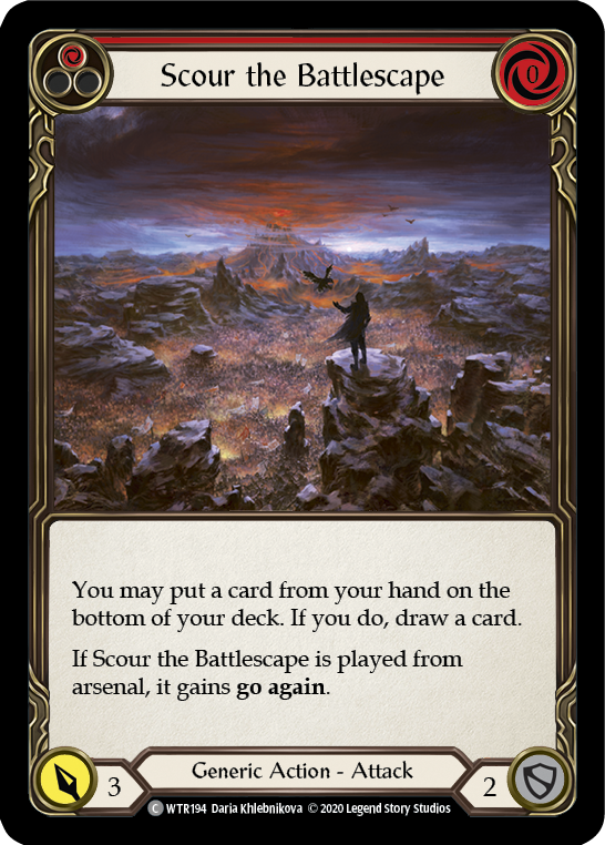 Scour the Battlescape (Red) [U-WTR194] (Welcome to Rathe Unlimited)  Unlimited Rainbow Foil | Pegasus Games WI