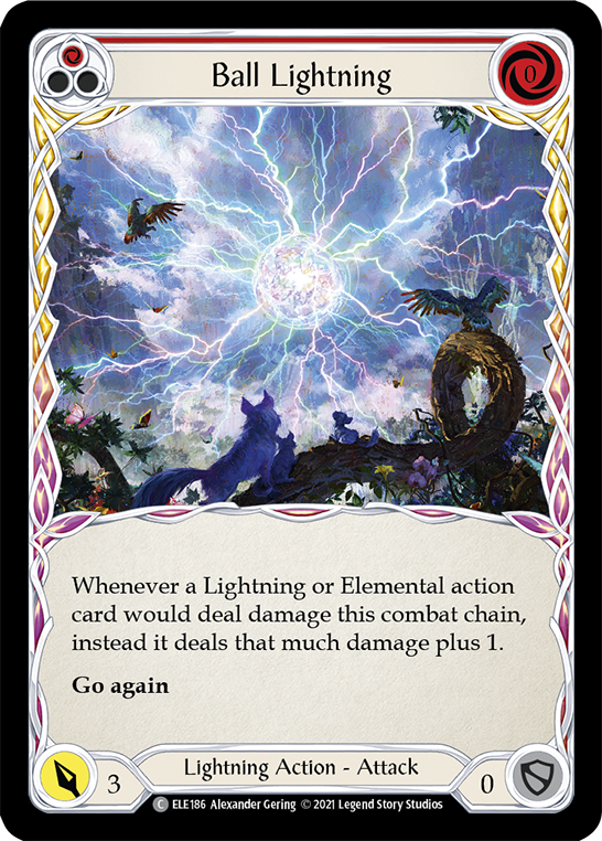 Ball Lightning (Red) [ELE186] (Tales of Aria)  1st Edition Rainbow Foil | Pegasus Games WI