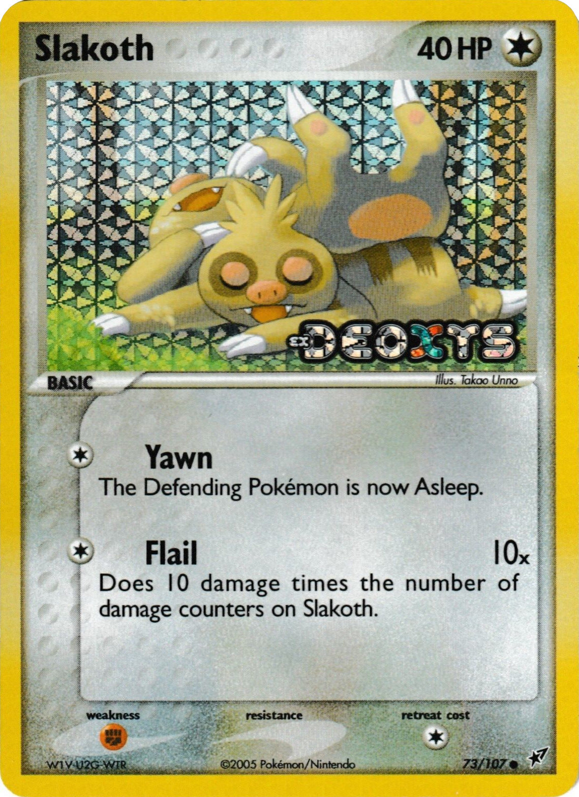 Slakoth (73/107) (Stamped) [EX: Deoxys] | Pegasus Games WI