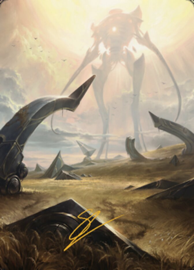 Plains (1) Art Card (Gold-Stamped Signature) [The Brothers' War Art Series] | Pegasus Games WI