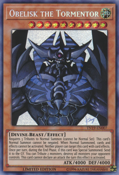 Obelisk the Tormentor [TN19-EN007] Prismatic Secret Rare | Pegasus Games WI