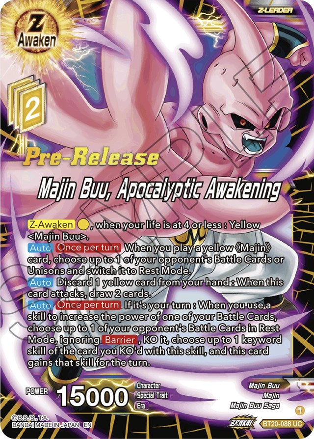 Majin Buu, Apocalyptic Awakening (BT20-088) [Power Absorbed Prerelease Promos] | Pegasus Games WI