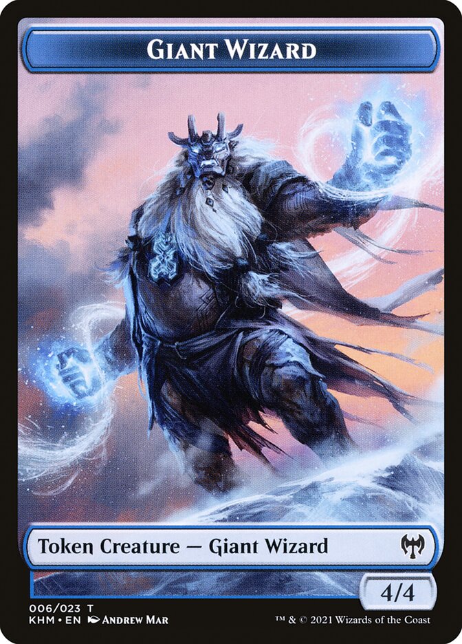 Human Warrior // Giant Wizard Double-Sided Token [Kaldheim Tokens] | Pegasus Games WI