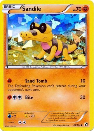 Sandile (63/114) (Cracked Ice Holo) [Black & White: Base Set] | Pegasus Games WI