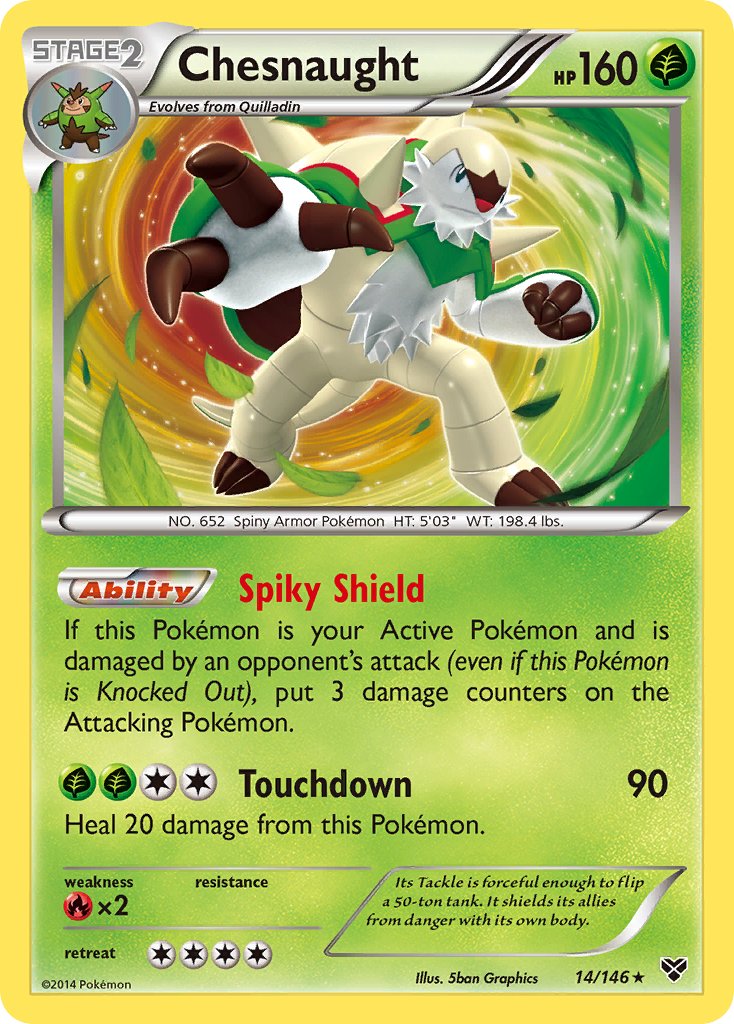 Chesnaught (14/146) (Cosmos Holo) (Blister Exclusive) [XY: Base Set] | Pegasus Games WI