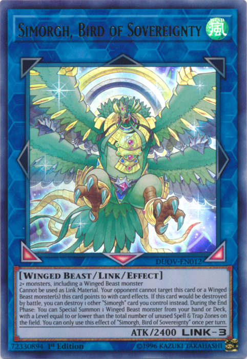 Simorgh, Bird of Sovereignty [DUOV-EN012] Ultra Rare | Pegasus Games WI