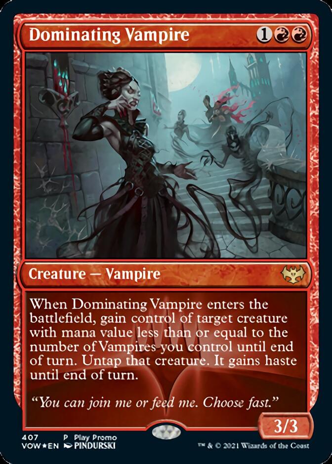 Dominating Vampire (Play Promo) [Innistrad: Crimson Vow Promos] | Pegasus Games WI