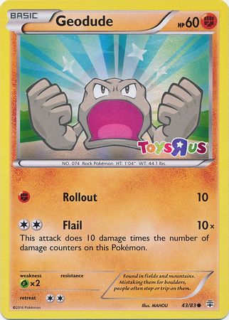 Geodude (43/83) (Toys R Us Promo) [XY: Generations] | Pegasus Games WI