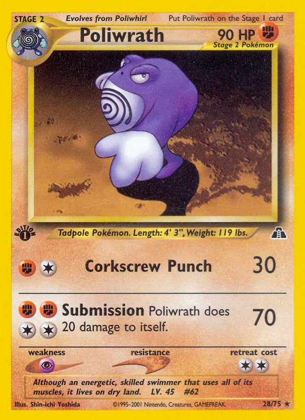 Poliwrath (28/75) [Neo Discovery 1st Edition] | Pegasus Games WI