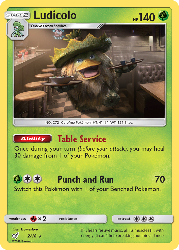 Ludicolo (2/18) [Sun & Moon: Detective Pikachu] | Pegasus Games WI