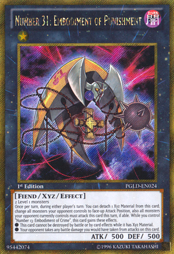 Number 31: Embodiment of Punishment [PGLD-EN024] Gold Secret Rare | Pegasus Games WI