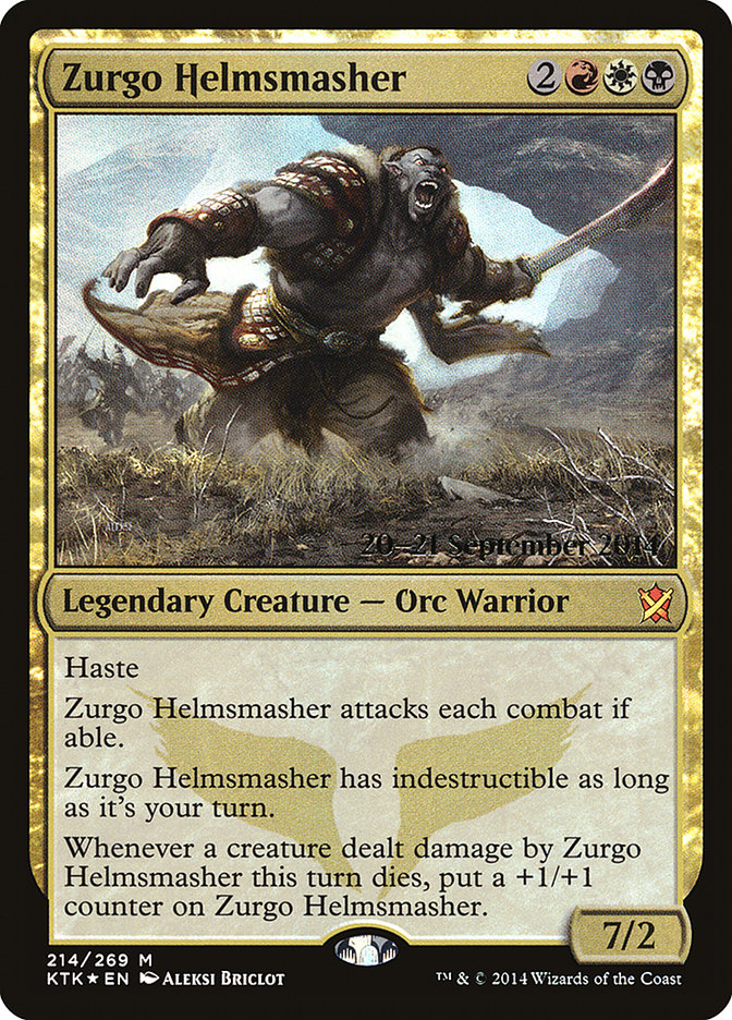 Zurgo Helmsmasher [Khans of Tarkir Prerelease Promos] | Pegasus Games WI