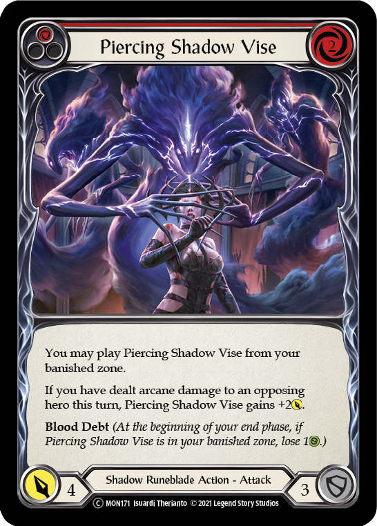 Piercing Shadow Vise (Red) (Rainbow Foil) [U-MON171-RF] Unlimited Rainbow Foil | Pegasus Games WI