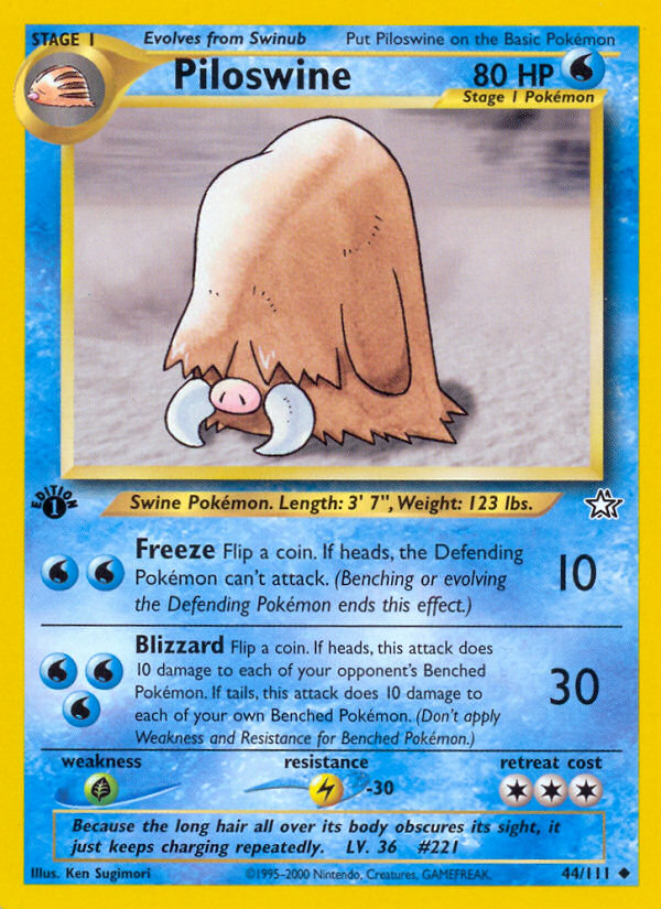 Piloswine (44/111) [Neo Genesis 1st Edition] | Pegasus Games WI