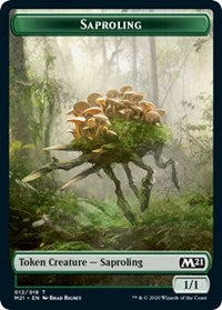 Saproling // Zombie Double-Sided Token [Core Set 2021 Tokens] | Pegasus Games WI