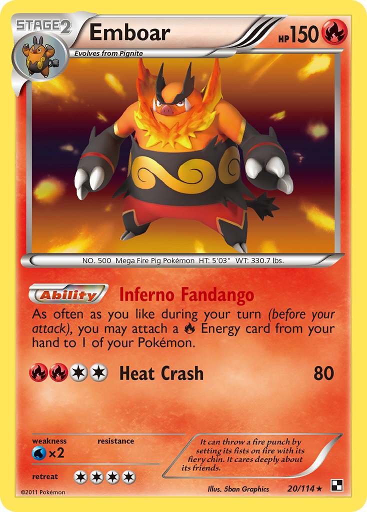 Emboar (20/114) [Black & White: Base Set] | Pegasus Games WI