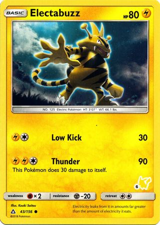 Electabuzz (43/156) (Pikachu Stamp #6) [Battle Academy 2020] | Pegasus Games WI