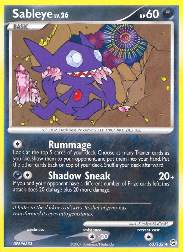 Sableye (63/132) [Diamond & Pearl: Secret Wonders] | Pegasus Games WI