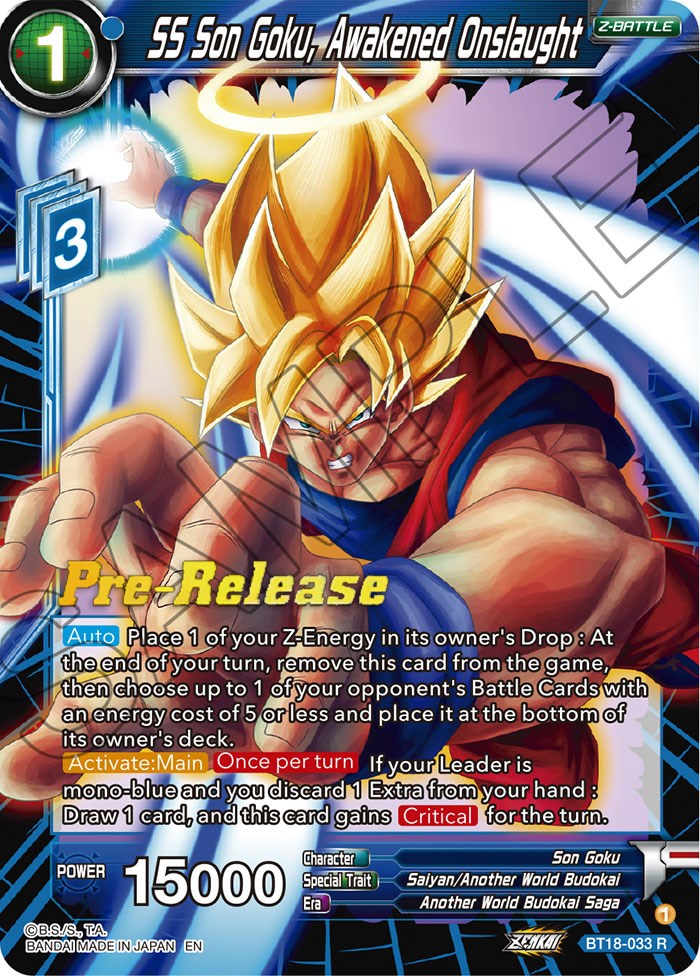 SS Son Goku, Awakened Onslaught (BT18-033) [Dawn of the Z-Legends Prerelease Promos] | Pegasus Games WI