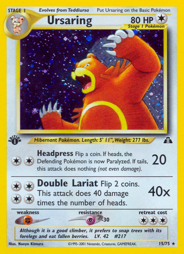 Ursaring (15/75) [Neo Discovery 1st Edition] | Pegasus Games WI