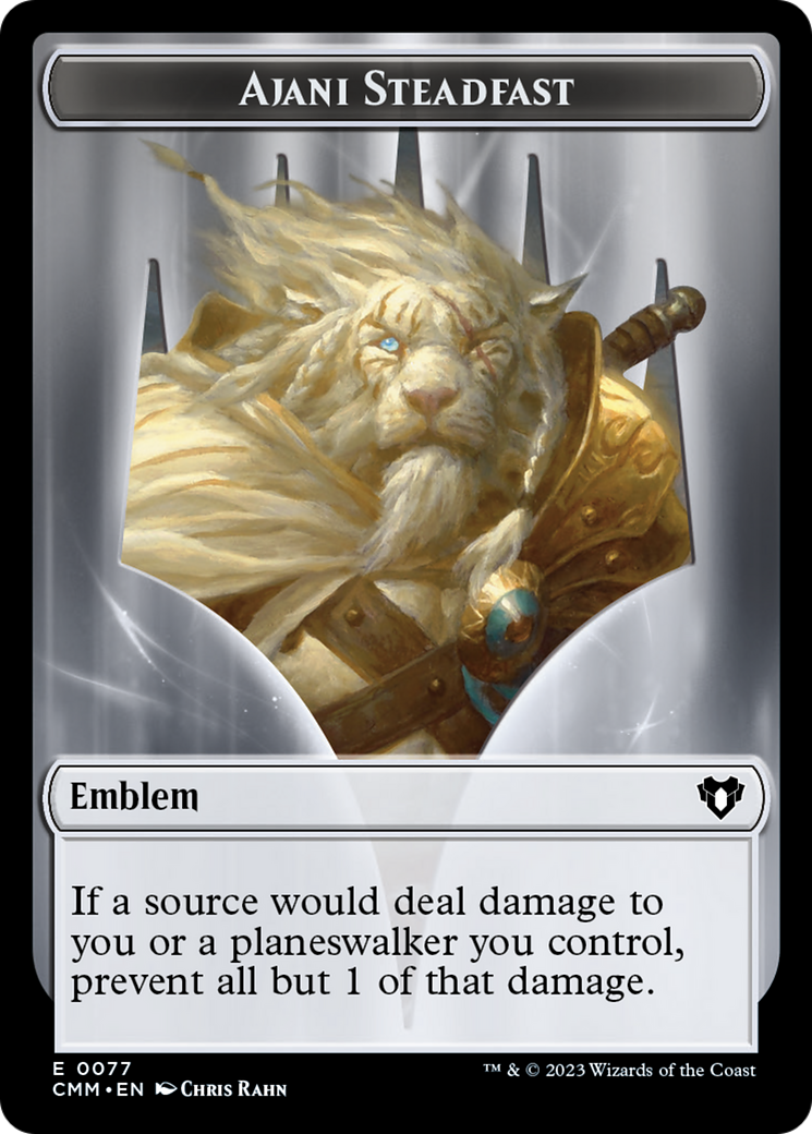 Ajani Steadfast Emblem // Wizard Double-Sided Token [Commander Masters Tokens] | Pegasus Games WI