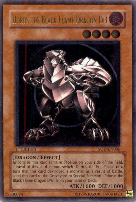 Horus The Black Flame Dragon LV4 (UTR) [SOD-EN006] Ultimate Rare | Pegasus Games WI