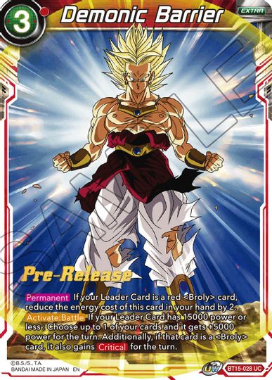 Demonic Barrier (BT15-028) [Saiyan Showdown Prerelease Promos] | Pegasus Games WI