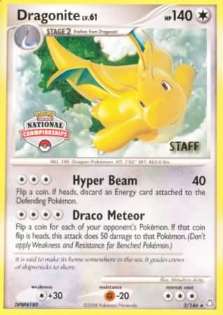 Dragonite (2/146) (National Championship Staff) [Diamond & Pearl: Legends Awakened] | Pegasus Games WI