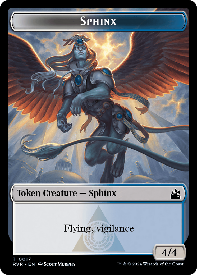 Spirit (0018) // Sphinx Double-Sided Token [Ravnica Remastered Tokens] | Pegasus Games WI