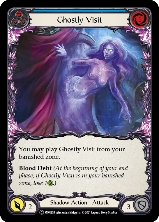 Ghostly Visit (Blue) (Rainbow Foil) [U-MON205-RF] Unlimited Rainbow Foil | Pegasus Games WI