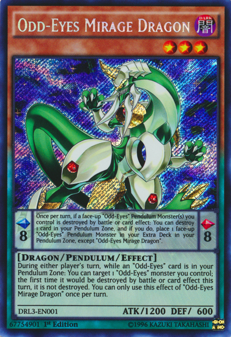 Odd-Eyes Mirage Dragon [DRL3-EN001] Secret Rare | Pegasus Games WI