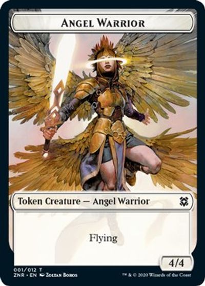 Angel Warrior // Shark Double-Sided Token [Challenger Decks 2021 Tokens] | Pegasus Games WI