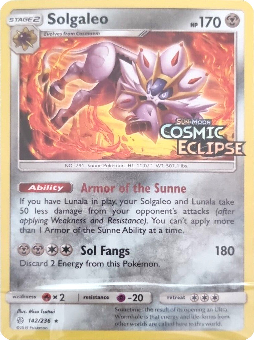 Solgaleo (142/236) (Cosmic Eclipse Stamped) [Sun & Moon: Cosmic Eclipse] | Pegasus Games WI