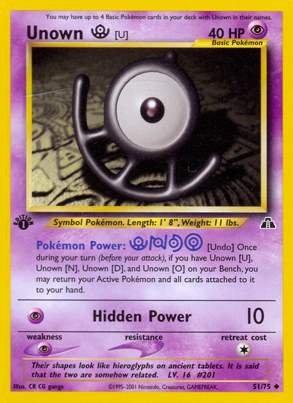 Unown [U] (51/75) [Neo Discovery 1st Edition] | Pegasus Games WI