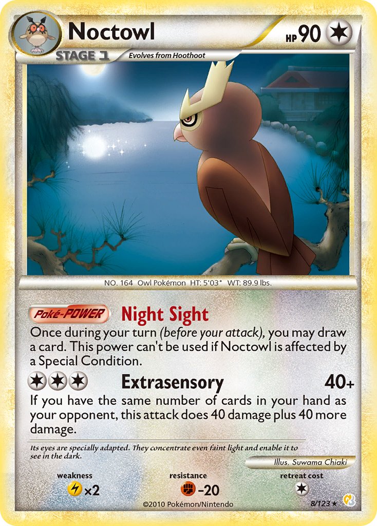 Noctowl (8/123) (Theme Deck Exclusive) [HeartGold & SoulSilver: Base Set] | Pegasus Games WI