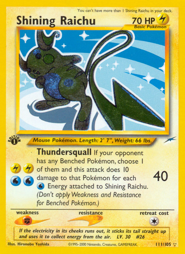 Shining Raichu (111/105) [Neo Destiny 1st Edition] | Pegasus Games WI