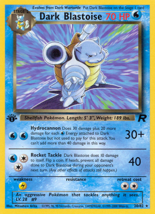 Dark Blastoise (20/82) [Team Rocket 1st Edition] | Pegasus Games WI