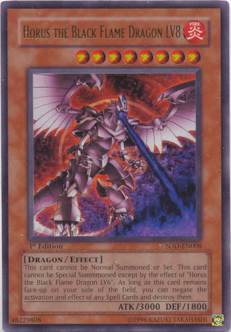 Horus the Black Flame Dragon LV8 [SOD-EN008] Ultra Rare | Pegasus Games WI