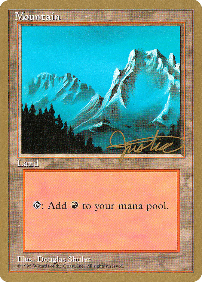 Mountain (mj374) (Mark Justice) [Pro Tour Collector Set] | Pegasus Games WI