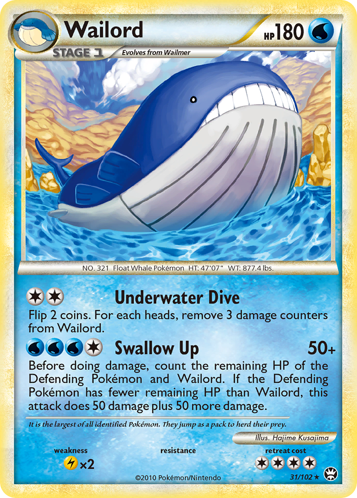 Wailord (31/102) [HeartGold & SoulSilver: Triumphant] | Pegasus Games WI