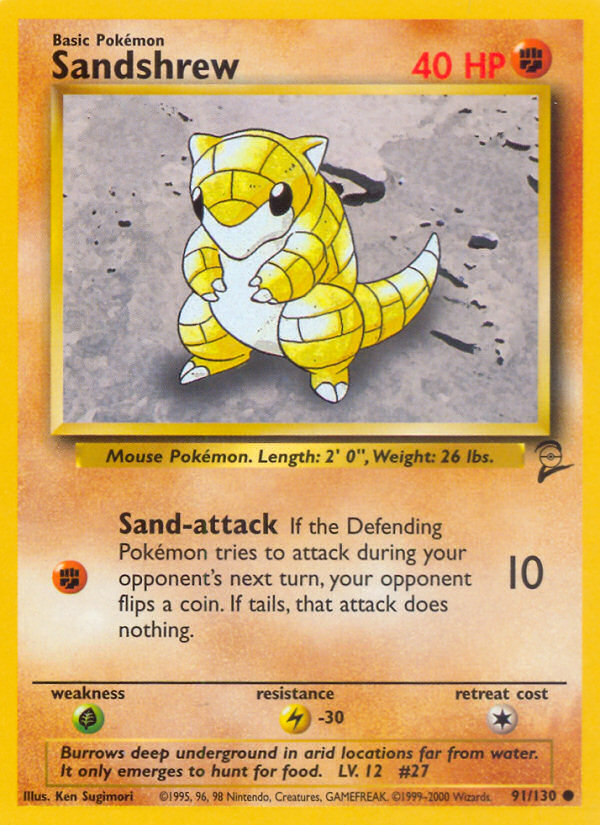 Sandshrew (91/130) [Base Set 2] | Pegasus Games WI