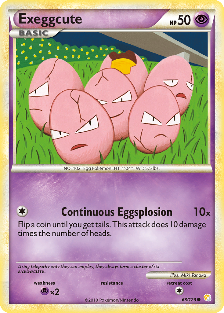 Exeggcute (63/123) [HeartGold & SoulSilver: Base Set] | Pegasus Games WI