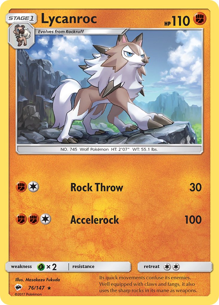 Lycanroc (76/147) (Theme Deck Exclusive) [Sun & Moon: Burning Shadows] | Pegasus Games WI