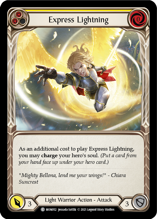 Express Lightning (Yellow) (Rainbow Foil) [MON052-RF] 1st Edition Rainbow Foil | Pegasus Games WI