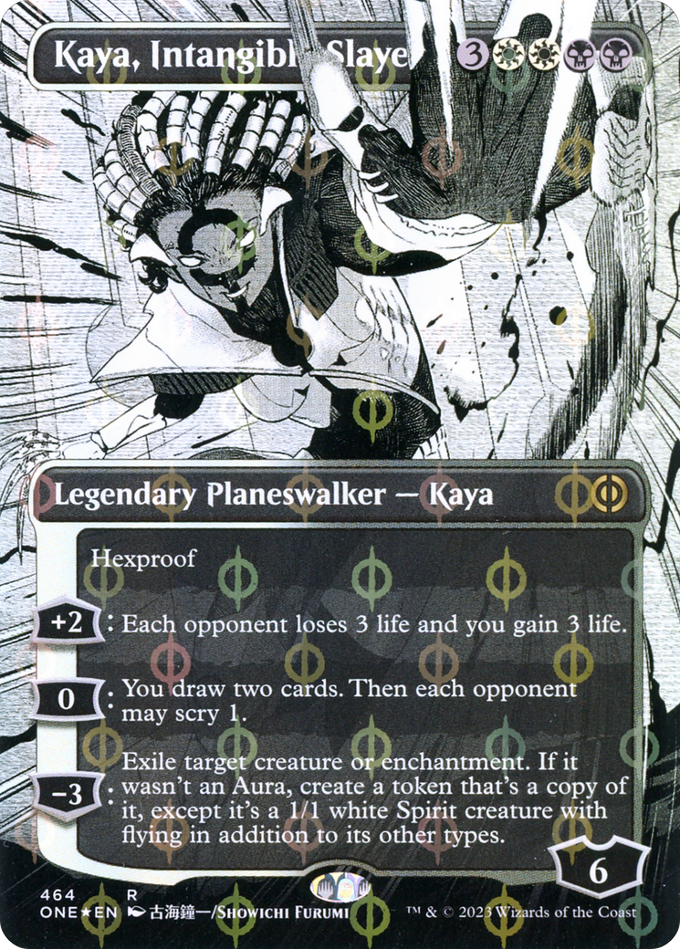 Kaya, Intangible Slayer (Borderless Manga Step-and-Compleat Foil) [Phyrexia: All Will Be One] | Pegasus Games WI