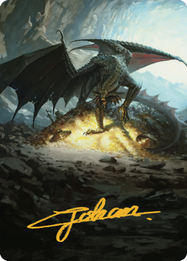 Ancient Copper Dragon Art Card (04) (Gold-Stamped Signature) [Commander Legends: Battle for Baldur's Gate Art Series] | Pegasus Games WI