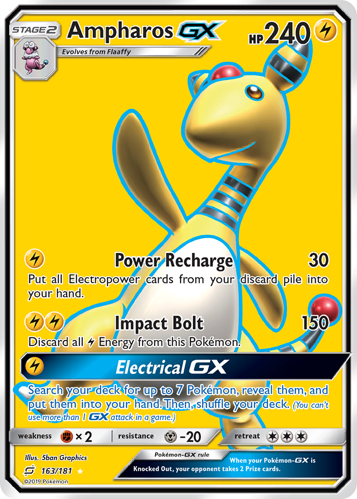 Ampharos GX (163/181) [Sun & Moon: Team Up] | Pegasus Games WI