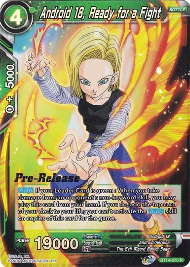 Android 18, Ready for a Fight (BT14-070) [Cross Spirits Prerelease Promos] | Pegasus Games WI